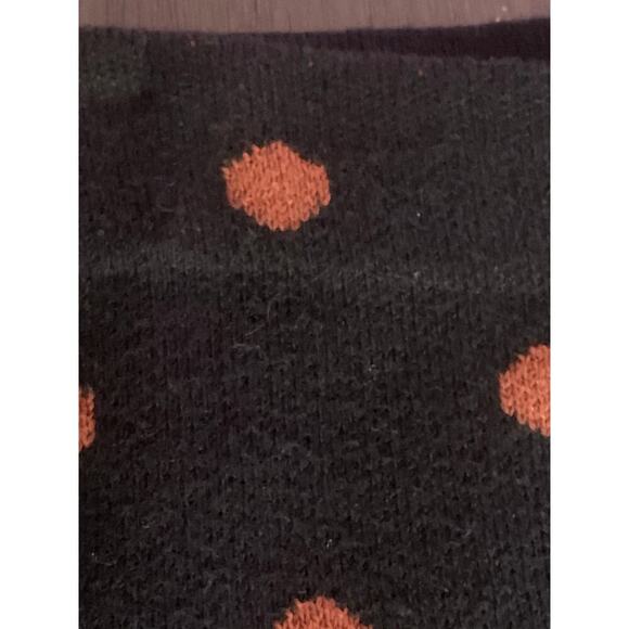 Loft Black with Brown Polka Dots Stretch Knit Skirt Size Medium - Picture 6 of 10